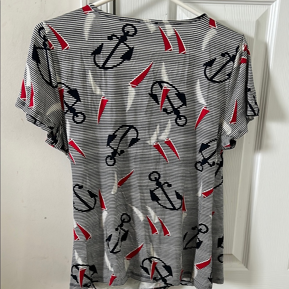 Talbots Petites Nautical Wrap Top - Picture 6 of 7